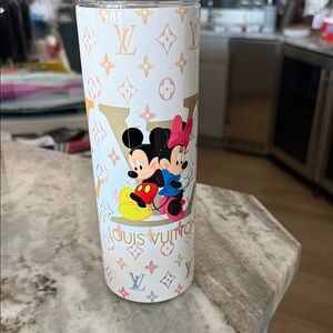 Louis Vuitton White and Gold Mickey Mouse Tumbler